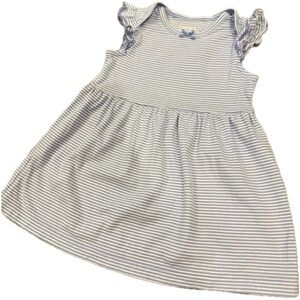 Carter blue and white stripes baby girl dress, 6-9M, Excellent condition